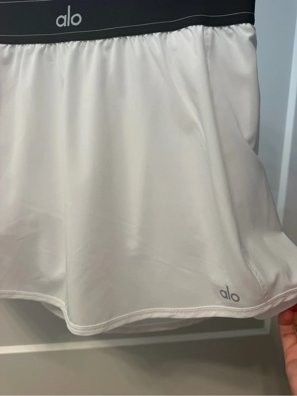 ALO Yoga White Skort with Black Waistband